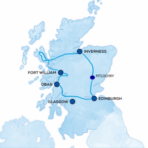 Karte Schottland entdecken und erleben
