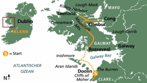 Reiseroute Connemara & Burren